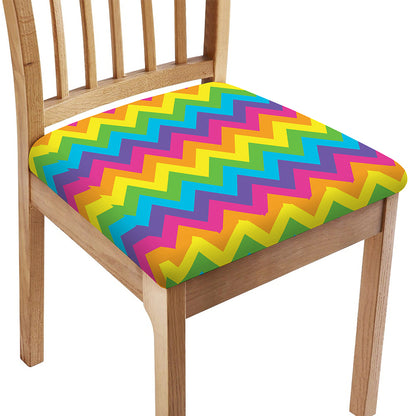 Colorful Zigzag Pattern Print Chair Cushion Cover