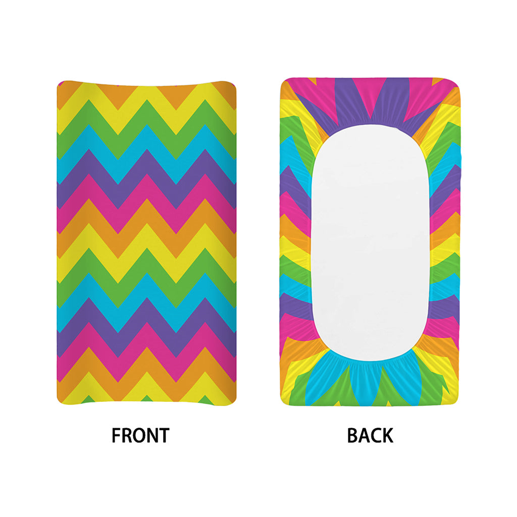 Colorful Zigzag Pattern Print Changing Pad Cover