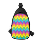 Colorful Zigzag Pattern Print Chest Bag
