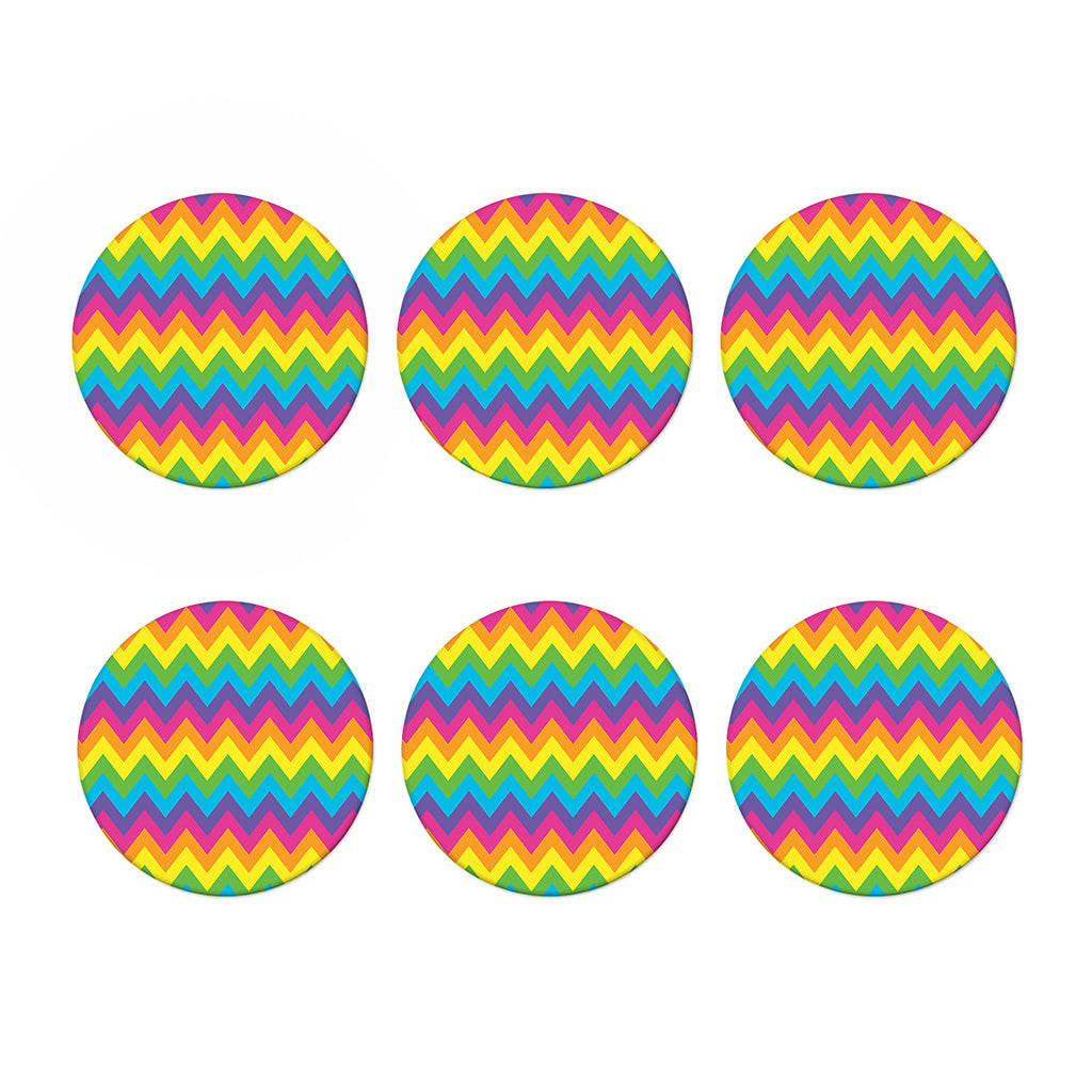 Colorful Zigzag Pattern Print Coaster Set