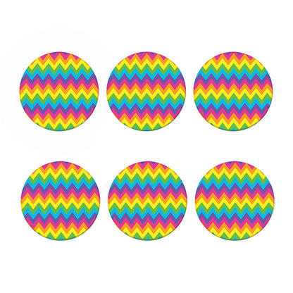 Colorful Zigzag Pattern Print Coaster Set