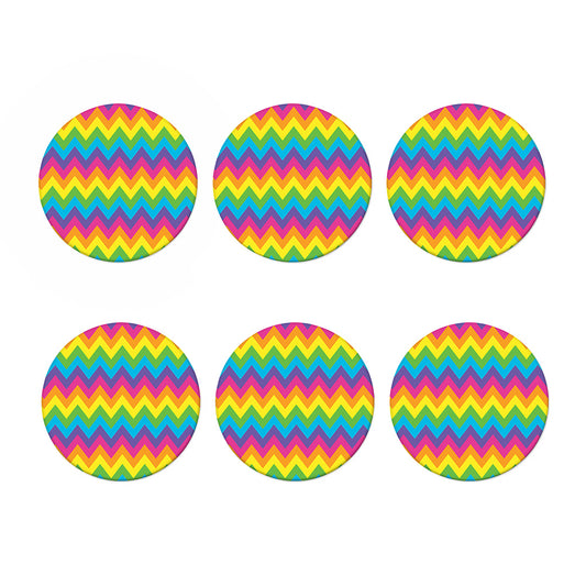 Colorful Zigzag Pattern Print Coaster Set