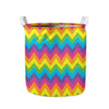 Colorful Zigzag Pattern Print Collapsible Laundry Basket