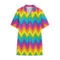 Colorful Zigzag Pattern Print Cotton Hawaiian Shirt