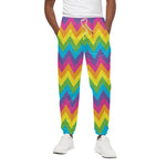 Colorful Zigzag Pattern Print Cotton Pants