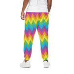 Colorful Zigzag Pattern Print Cotton Pants