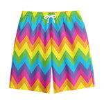 Colorful Zigzag Pattern Print Cotton Shorts