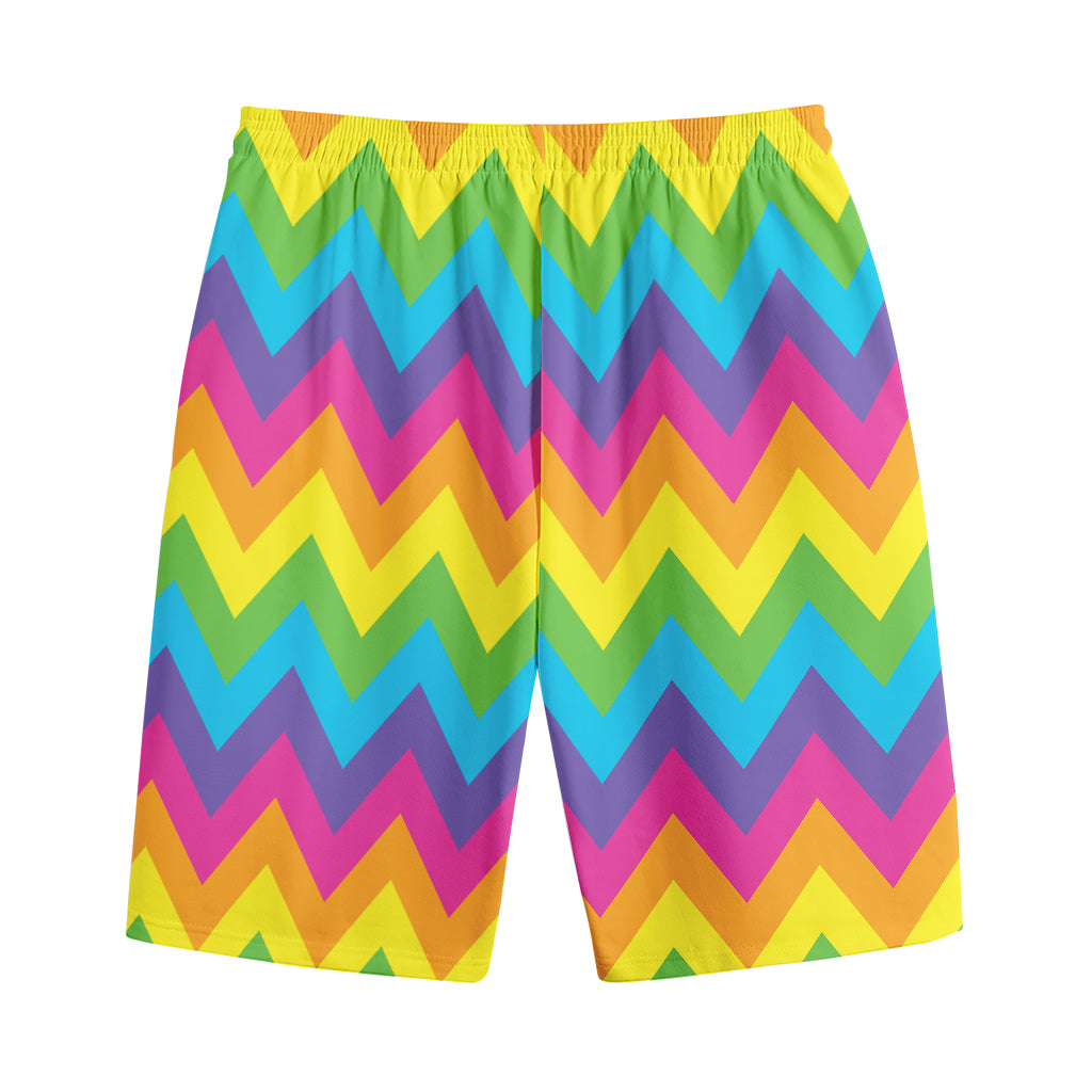 Colorful Zigzag Pattern Print Cotton Shorts