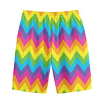 Colorful Zigzag Pattern Print Cotton Shorts