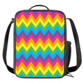 Colorful Zigzag Pattern Print Crossbody Lunch Bag