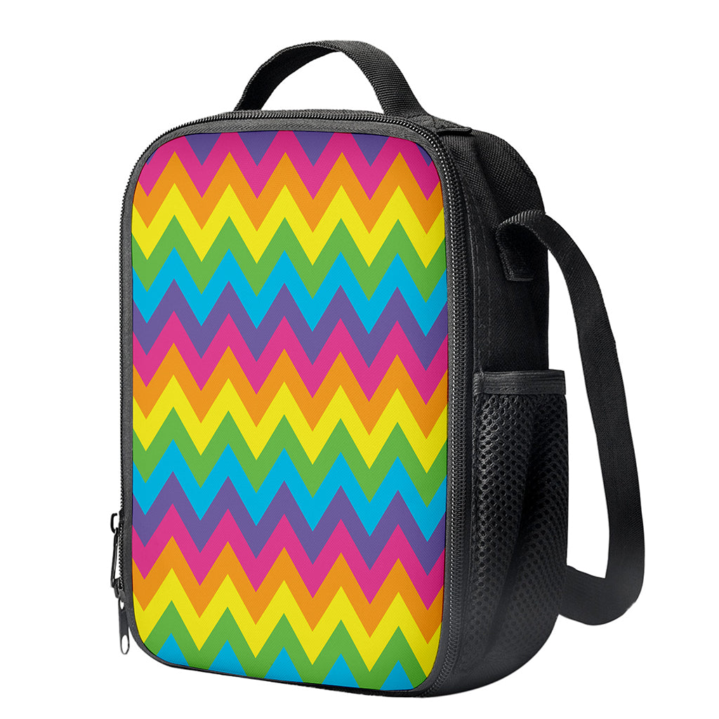 Colorful Zigzag Pattern Print Crossbody Lunch Bag