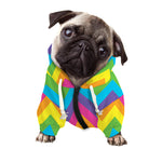 Colorful Zigzag Pattern Print Dog Zip Up Hoodie