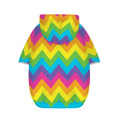 Colorful Zigzag Pattern Print Dog Zip Up Hoodie