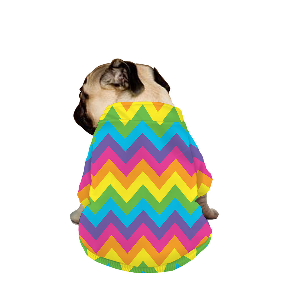 Colorful Zigzag Pattern Print Dog Zip Up Jacket