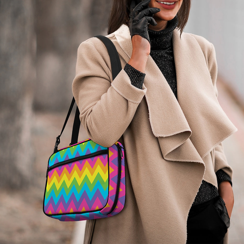 Colorful Zigzag Pattern Print Double Strap Bible Bag