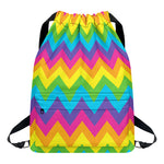 Colorful Zigzag Pattern Print Drawstring Backpack