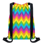 Colorful Zigzag Pattern Print Drawstring Backpack