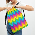 Colorful Zigzag Pattern Print Drawstring Backpack