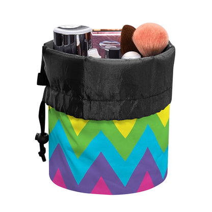 Colorful Zigzag Pattern Print Drawstring Makeup Bag