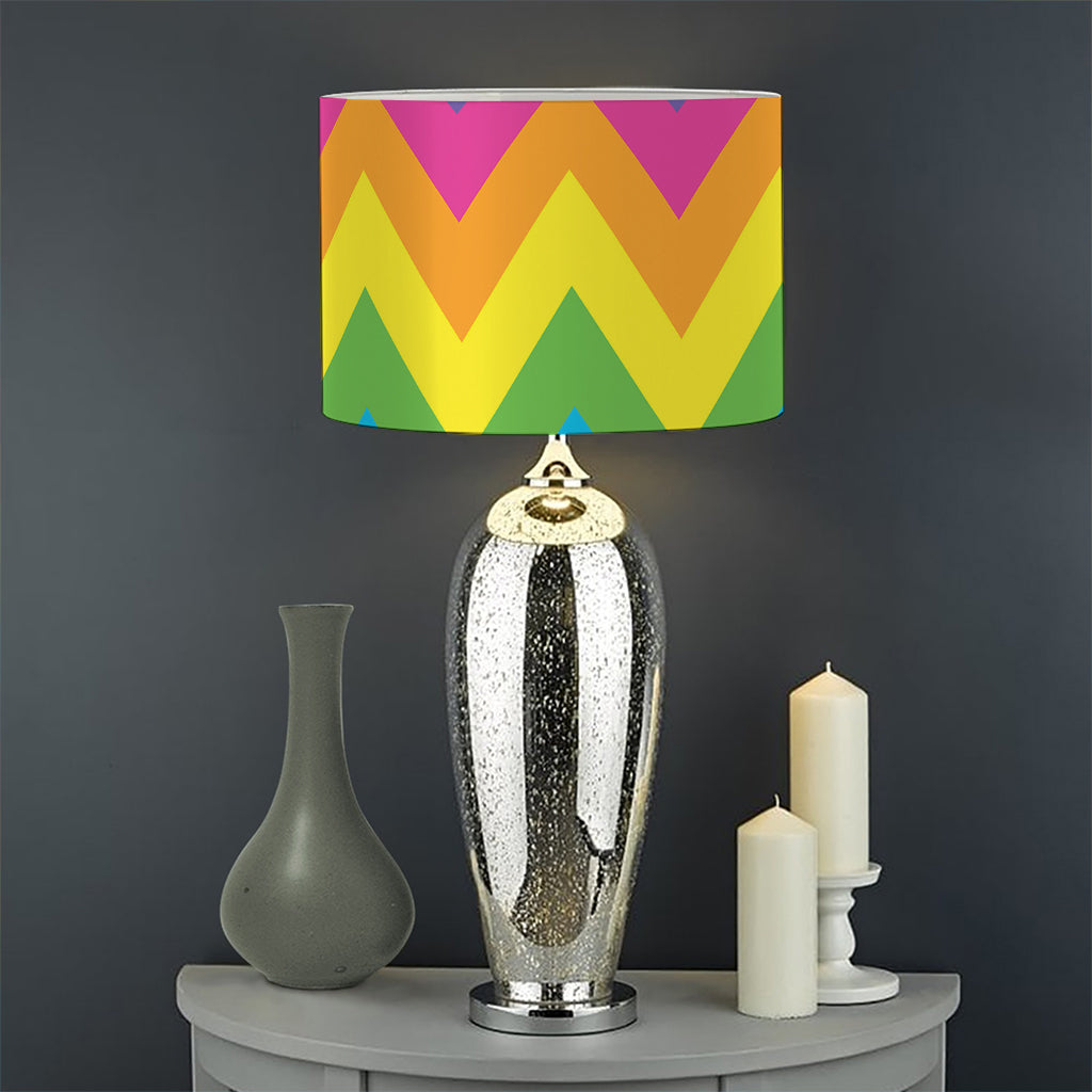 Colorful Zigzag Pattern Print Drum Lamp Shade