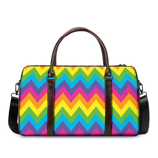 Colorful Zigzag Pattern Print Duffle Bag