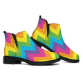 Colorful Zigzag Pattern Print Flat Ankle Boots