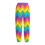 Colorful Zigzag Pattern Print Fleece Lined Knit Pants