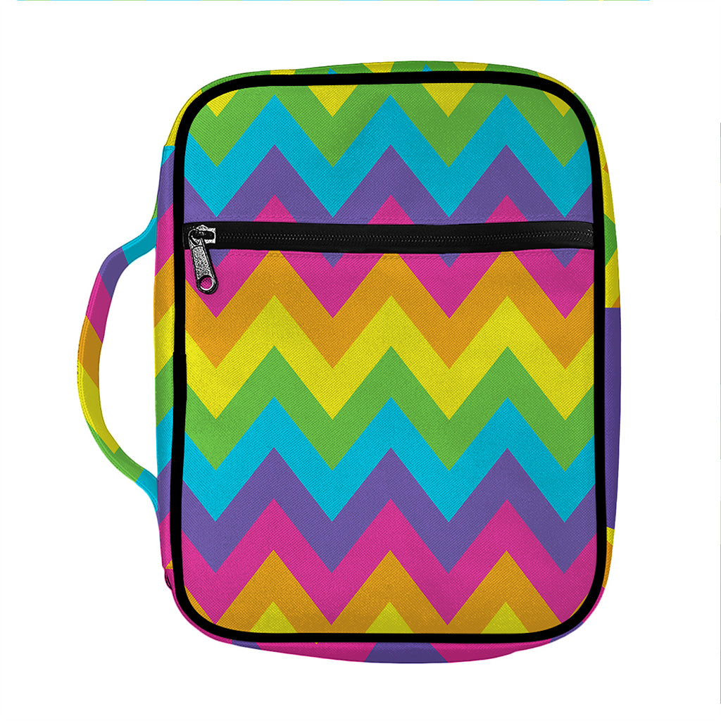 Colorful Zigzag Pattern Print Front Pocket Bible Bag
