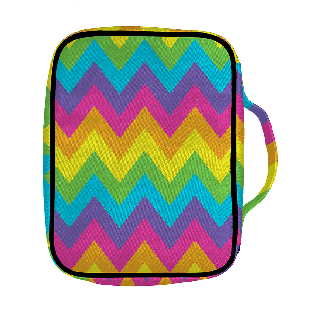 Colorful Zigzag Pattern Print Front Pocket Bible Bag