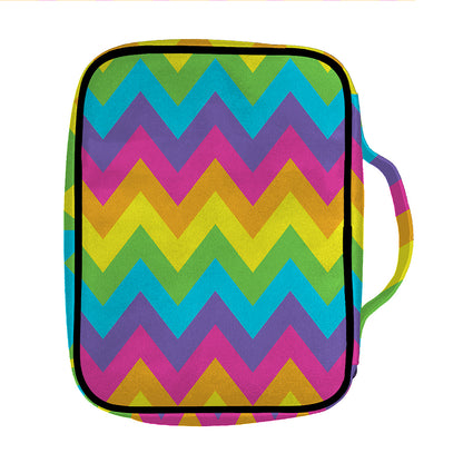 Colorful Zigzag Pattern Print Front Pocket Bible Bag