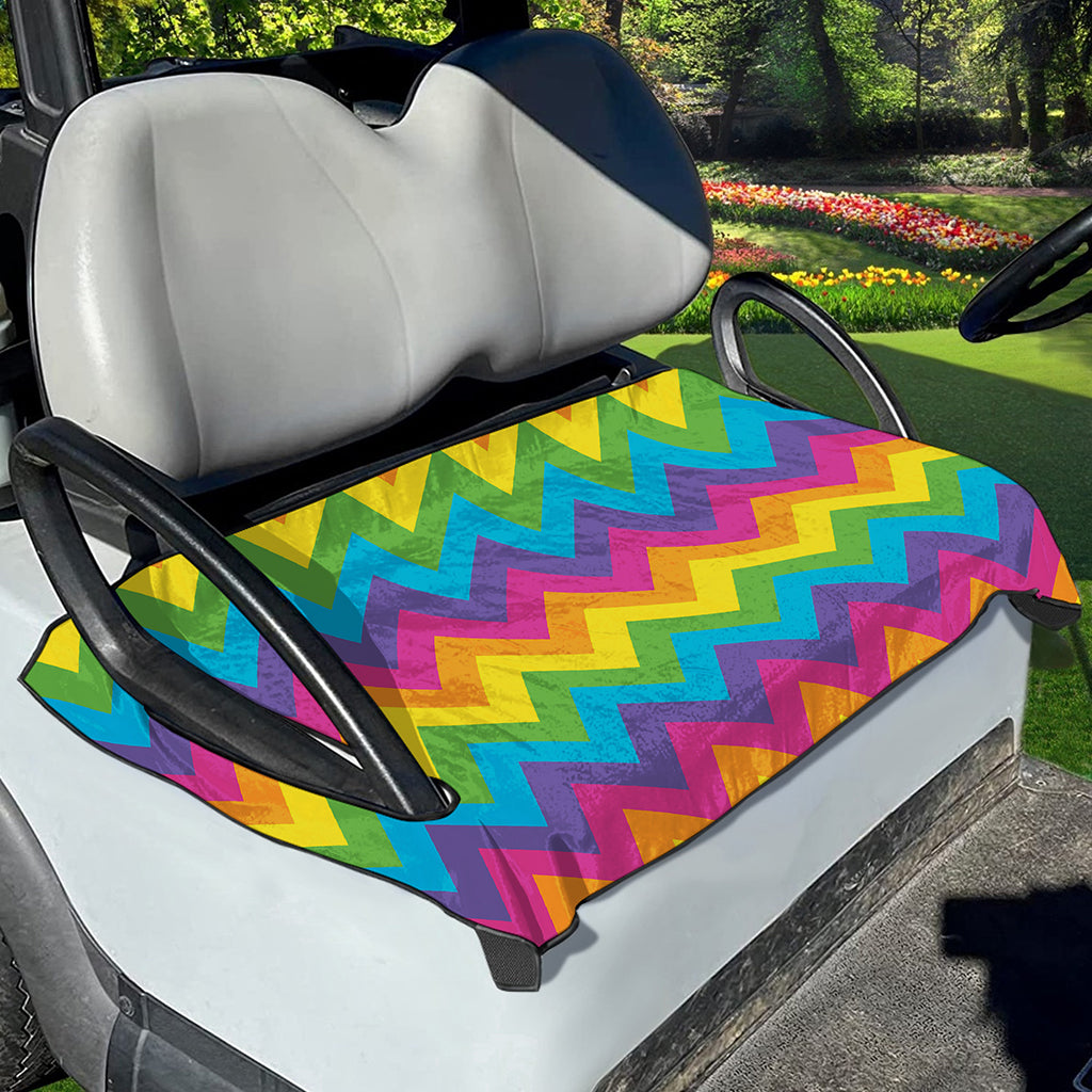 Colorful Zigzag Pattern Print Golf Cart Seat Cover