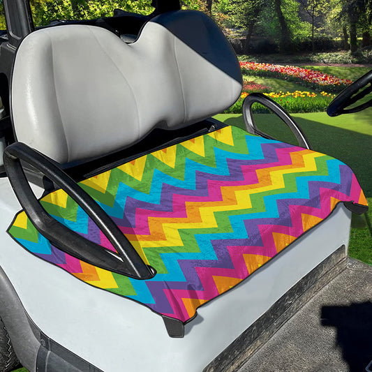 Colorful Zigzag Pattern Print Golf Cart Seat Cover