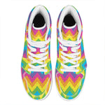 Colorful Zigzag Pattern Print High Top Leather Sneakers