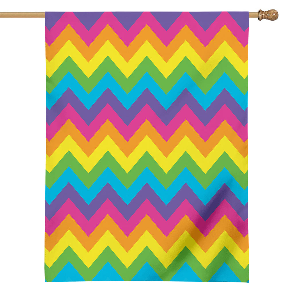 Colorful Zigzag Pattern Print House Flag