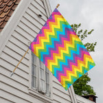 Colorful Zigzag Pattern Print House Flag