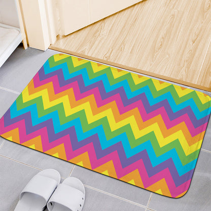 Colorful Zigzag Pattern Print Indoor Door Mat