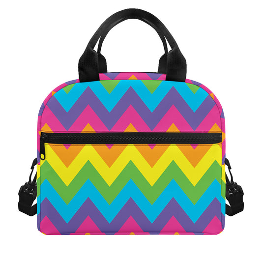 Colorful Zigzag Pattern Print Insulated Lunch Bag