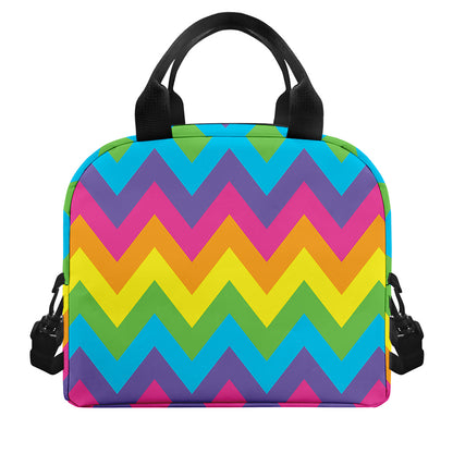 Colorful Zigzag Pattern Print Insulated Lunch Bag