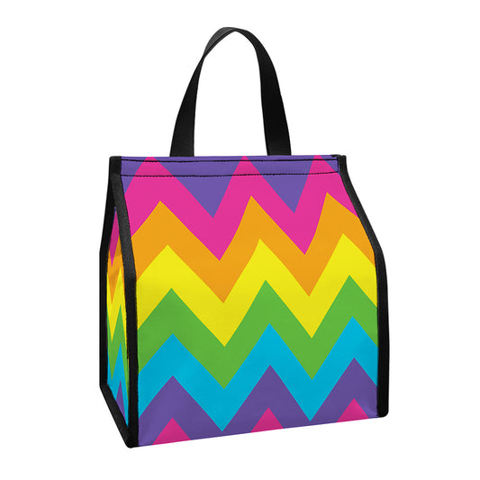 Colorful Zigzag Pattern Print Insulated Lunch Tote