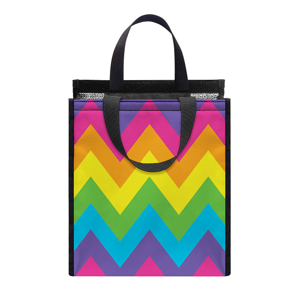Colorful Zigzag Pattern Print Insulated Lunch Tote