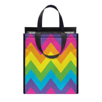 Colorful Zigzag Pattern Print Insulated Lunch Tote