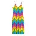 Colorful Zigzag Pattern Print Jersey Midi Cami Dress