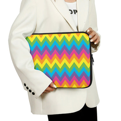 Colorful Zigzag Pattern Print Laptop Sleeve