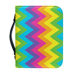 Colorful Zigzag Pattern Print Leather Bible Cover
