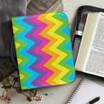 Colorful Zigzag Pattern Print Leather Bible Cover