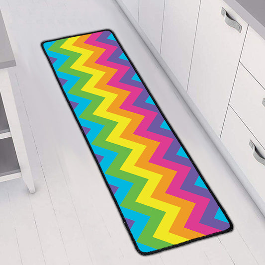 Colorful Zigzag Pattern Print Long Kitchen Mat