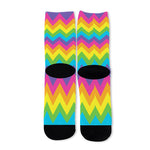 Colorful Zigzag Pattern Print Long Socks