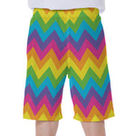 Colorful Zigzag Pattern Print Men's Beach Shorts