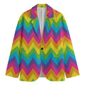 Colorful Zigzag Pattern Print Men's Blazer