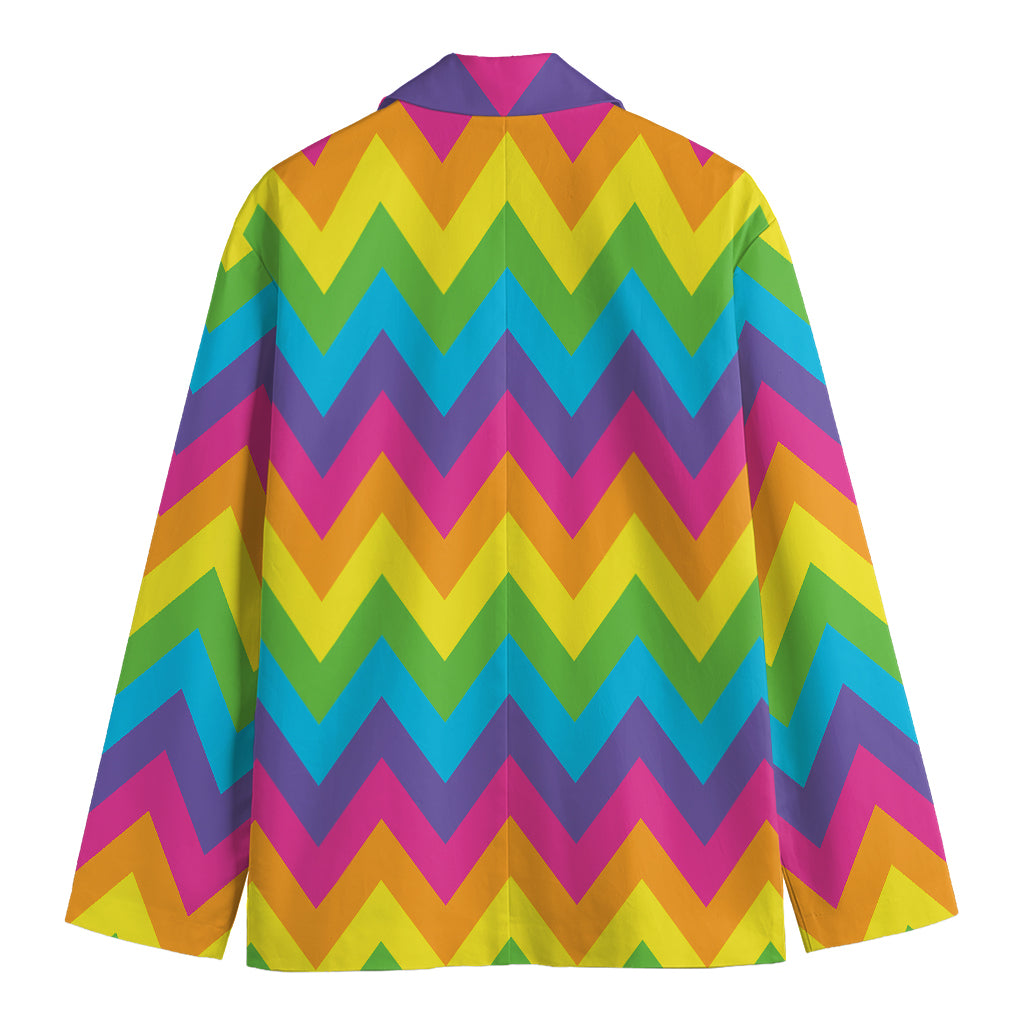 Colorful Zigzag Pattern Print Men's Blazer